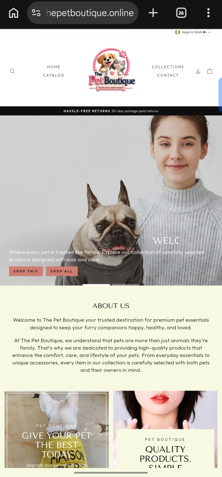 The Pet Boutique | Hero